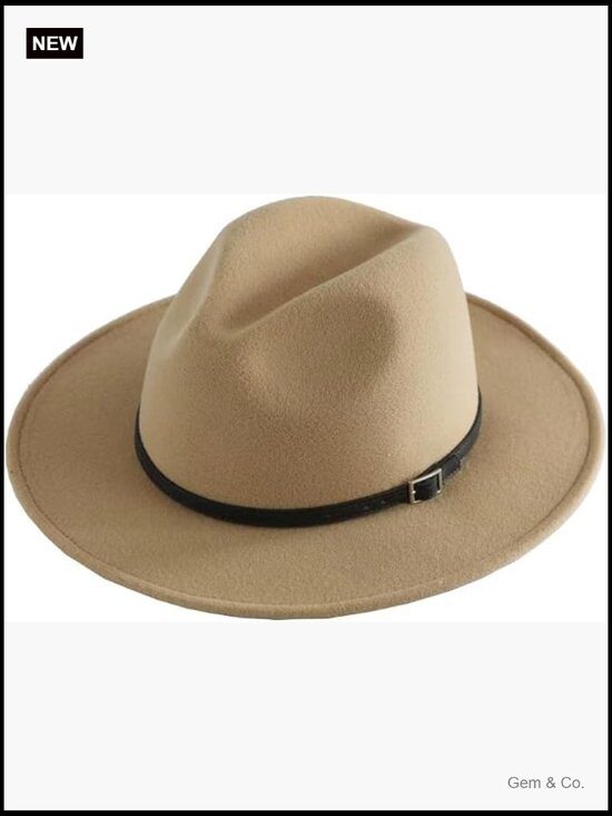 Classic Wool Felt Fedora Hat with Belt Buckle Bucket Hat main image 7